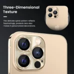 Camera Lens Protector For iPhone 13 Mini- Glitter Rose Glod - Image 2