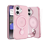 360 Rotating Magnetic Case for i Phone 16 Plus-Pink