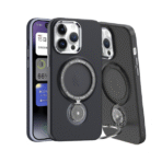360 Rotating Magnetic Case for i Phone 16 Pro-Black