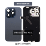 Back Glass with Wireless (NFC) and MagSafe Magnet for iPhone 15 Pro Max(BLUE)