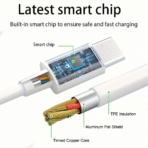 USB A-Type C Cell Fashion USA Super-Fast Charging Data Cable (Fiber 10ft) - Image 2