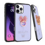 Candy Butterfly Ring Case For iPhone=14 Pro=Levender
