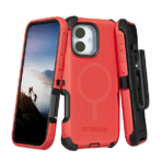 Defender Heavy Duty magnatic magsafe with belt clip for Iphone-15Pro-Red - Image 2