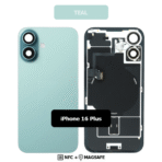 Back Glass with Wireless (NFC) and MagSafe Magnet for iPhone 16plus (Teal)premium