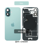 Back Glass with Wireless (NFC) and MagSafe Magnet for iPhone 16 (Teal)Premium - Image 2