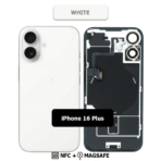 Back Glass with Wireless (NFC) and MagSafe Magnet for iPhone 16plus (White)premium