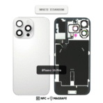 Back Glass with Wireless (NFC) and MagSafe Magnet for iPhone 16 Pro (White Titanium)